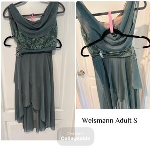 Weissman Women's Elegant Green High Low Dress